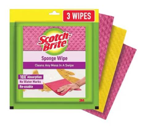 Swiggy Instamart : Scotch Brite Sponge Wipe (Large, Reusable, 10X Absorption)
