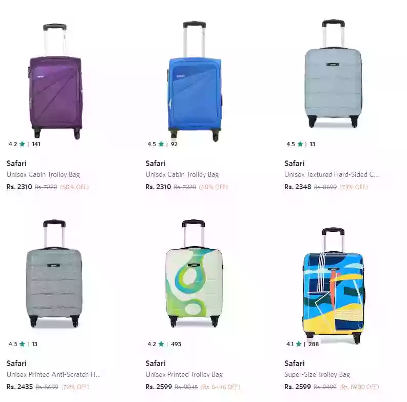 Top Brands Suitcases up to 76% off starting