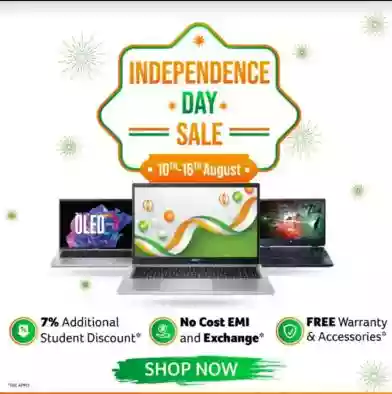  Acer Independence Day-Up to 57% Off + Up to Rs.2000 Additional Discount